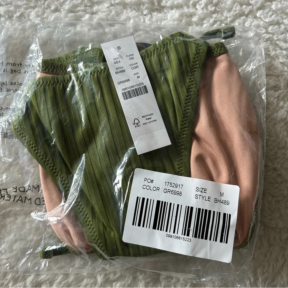 J. Crew Wide Rib Curved Waist Cheeky String Bikini Bottom Size Medium NWT - Picture 5 of 5